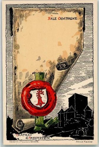 4147 Aesch BL Künstlerkarte Schloss Angenstein sign. Helen Mantzer