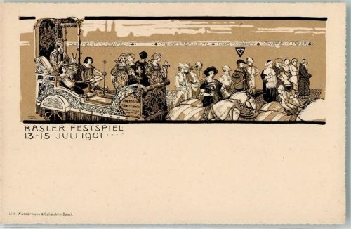 Basel Bâle Basler Festspiel Bundesfeier Bundesfeier / Pro Patria Schweiz 1901 Künstlerkarte