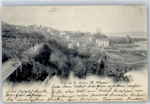 2024 St-Aubin NE - Kirche, Ortsansicht