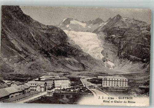 3999 Oberwald 1921 Foto AK Gletsch Hotel et Glacier du Rhone