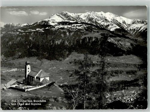 7130 Ilanz Foto AK Kirche von Reuschein