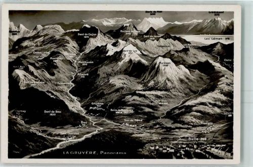 1630 Bulle - Orientierungskartte Lagruyere