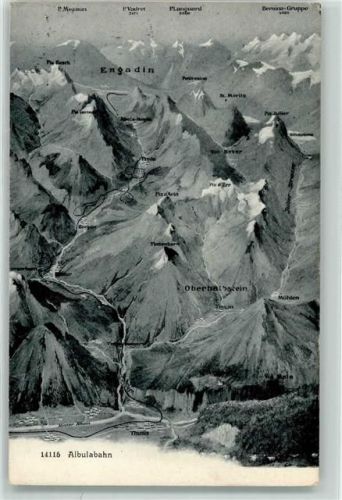 Albulabahn 1906 - Vogelschau