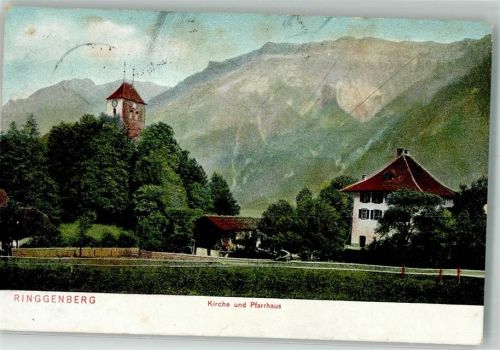 3852 Ringgenberg BE 1910 Foto AK Kirche Pfarrhaus
