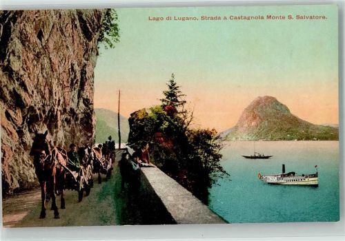 San Salvatore - Strasse nach Castangnola Pferdewagen Raddampfer