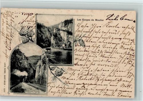 2740 Moutier 1901 - Les Gorges de Moutier , Eisenbahn, Verlag Burgy 1069 AK
