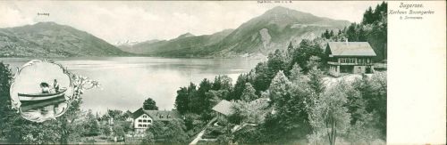 6405 Immensee Klapp AK 2-fach Panorama Kurhaus "Baumgarten", Zugersee