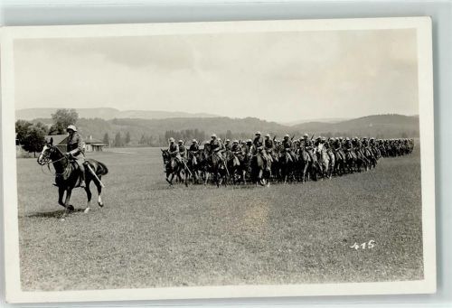 Berittene Soldatengruppe Militär Schweiz Foto AK