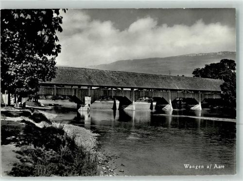 3380 Wangen an der Aare 1975 Foto AK gedeckte Brücke