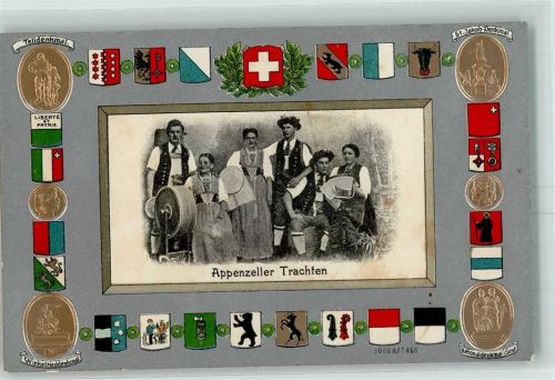 Prägedruck Wappen Telldenkmal Winkelrieddenkmal St. Jakob-Denkmal Nationaldenkmal Genf