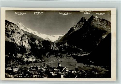 1983 Evolène - Dent Blanche Glacier de Ferpecle Dent d'Herens Dents de Veisivi Dent Perroc