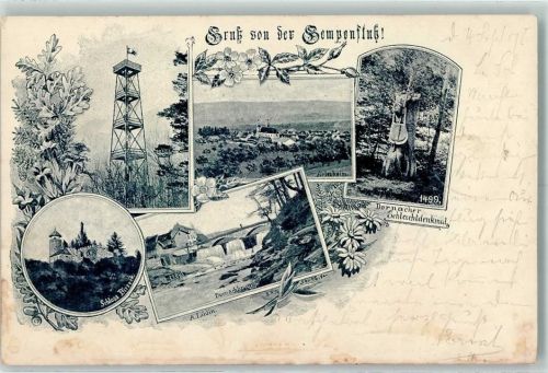 4145 Gempen 1898 - Gempenfluß Turm Schloss Birseck Dornachbrugg Dornacher Schlachtdenkmal Arlesheim