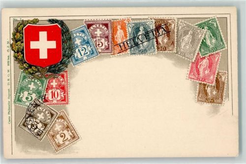 Briefmarkenabbildungen Wappen Schweiz Helvetia