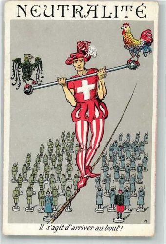 Gebrauchsspuren Neutralite Schweiz Lithographie