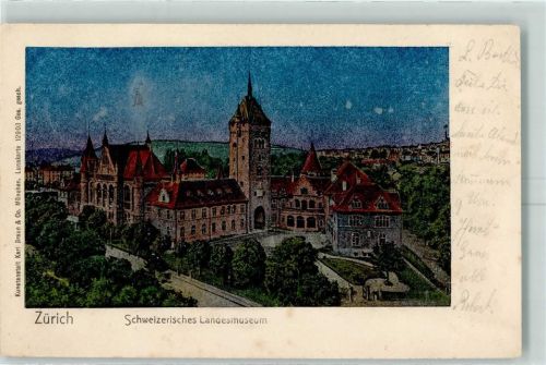 8000 Zürich 1904 - Lunakarte 12903 Schweizerisches Landesmuseum