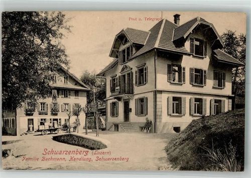 6103 Schwarzenberg LU Foto AK Postamt Handlung Bachmann