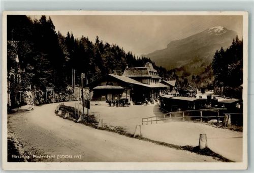 Brünig Station Brünnigbahn Bahnhof Schweiz 1925 Foto AK