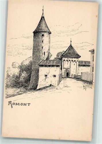 1680 Romont FR Künstlerkarte sign. Meltzer