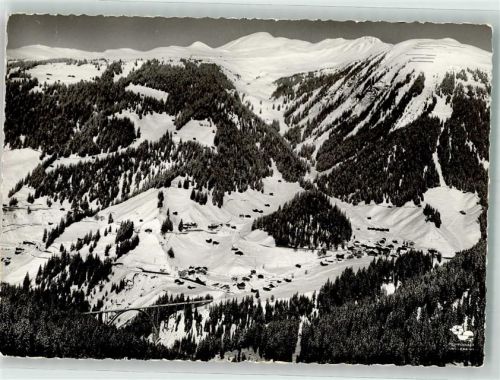7057 Langwies Foto AK Winter Fliegeraufnahme Mattlishorn
