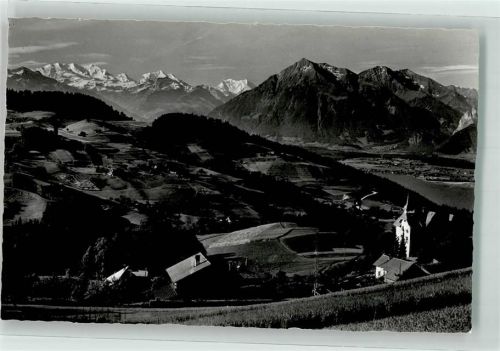 3624 Goldiwil Thun Foto AK Blümlisalp Doldenhorn Balmhorn