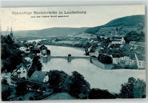 5080 Laufenburg 1911 - Zukünftige Rheinbrücke