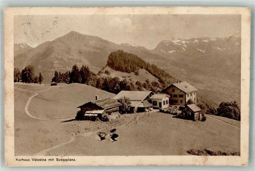 7213 Valzeina 1923 Foto AK Kurhaus Valzeina Scesaplana