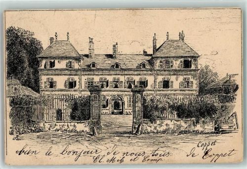 1296 Coppet 1902 Künstlerkarte Villa