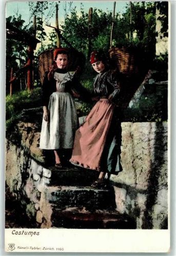 Tessiner Trachtenfrauen mit Körben