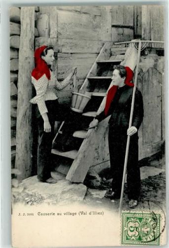 1873 Val-d'Illiez 1903 - Causerie au village