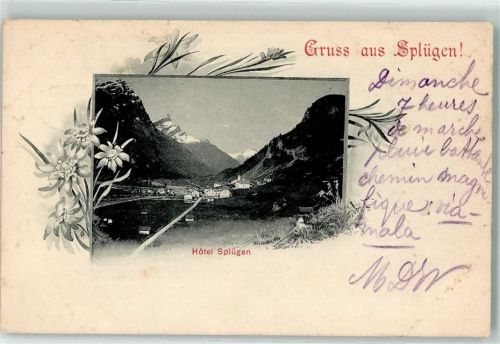 7435 Splügen 1902 Gebrauchsspuren Hotel