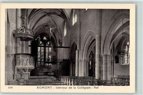 1680 Romont FR - Interieur de la Collegiale Nef