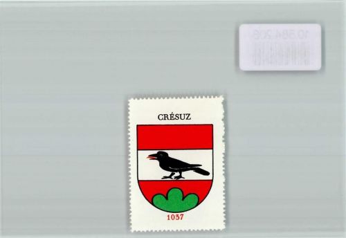 1653 Crésuz Vignette Vignette schwarzer Rabe 1037