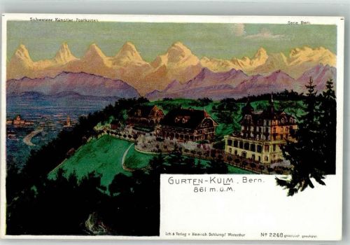 Gurten Kulm Lithographie Hotel