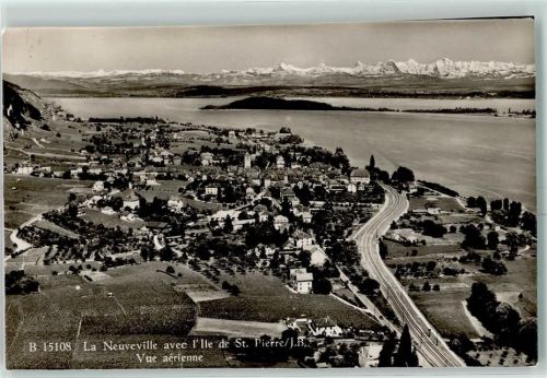 2520 La Neuveville - Fliegeraufnahme La Neuveville avec I'lle de St. Pierre