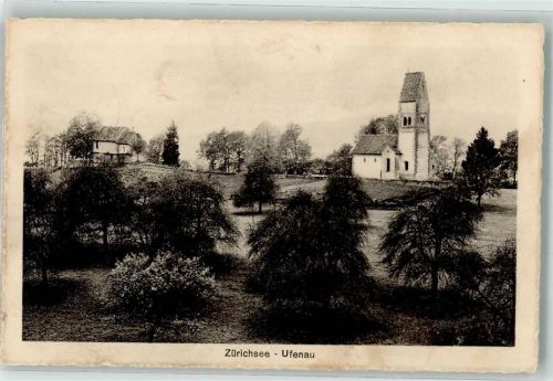Ufenau Insel 1915 Gebrauchsspuren Zürichsee Bahnpost Zug 3346