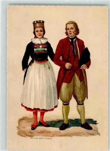 6017 Ruswil - Kleidung Tracht 18. Jhdt. sign. H. Schaer