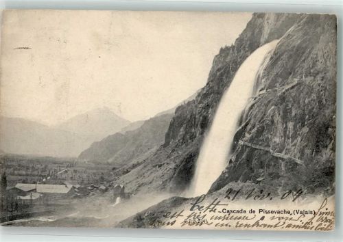 1904 Vernayaz 1904 Foto AK Wasserfall Pissevache