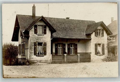 5600 Lenzburg 1923 Privatfoto AK Wohnhaus Fahrrad Ort handschriftlich