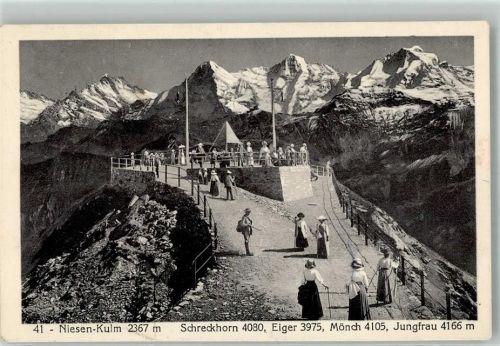 Niesen 1918 Foto AK Niesen-Kulm Aussichtspunkt