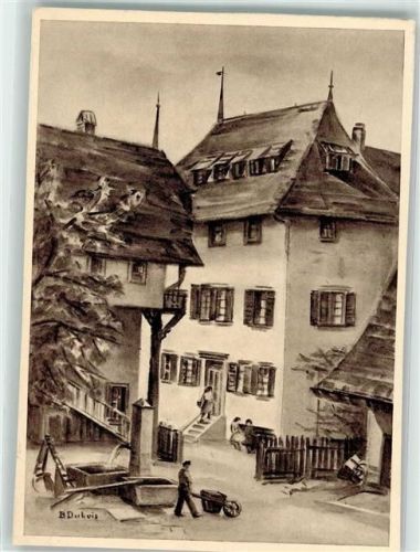 3098 Köniz 1951 Künstlerkarte Schloss Köniz sign. B.Dubois