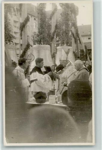 4142 Münchenstein 1931 Privatfoto AK Kath. Kirche Glockenweihe