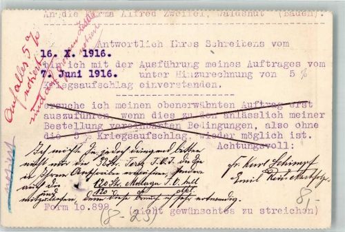 5600 Lenzburg 1916 - Postkarte Werbung Fa. Malaga Kellereien AG Weinkellerei