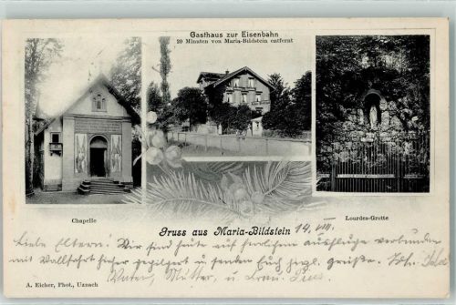 8717 Benken SG 1905 - Maria-Bildstein Gasthaus Zur Eisenbahn Kapelle Lourdes-Grotte