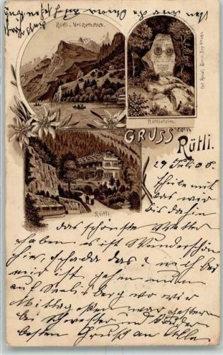 6441 Rütli 1905 Lithographie Uri-Rothstock rütlistein