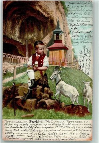 1906 - Ziegen Kind AK