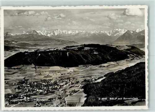 3123 Belp - Fliegeraufnahme mit Berneralpen