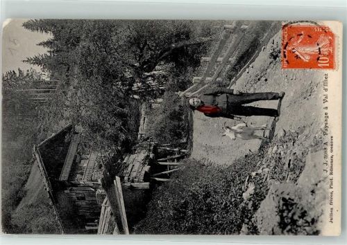 1873 Val-d'Illiez - Bauersfrau mit Ziege