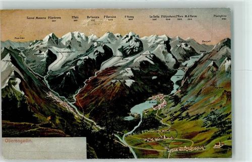 7505 Celerina/Schlarigna 1905 - Vogelschau Oberengadin