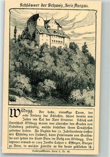 5103 Wildegg - Schloss Schlösser der Schweiz Hallerpostkarten