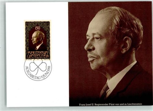 Franz Josef II. Regierender Fürst von und zu Liechtenstein Ausgabetag 9. Juni 1981 Adel Liechtenstein